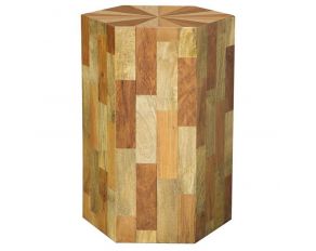 Dermot Hexagon Sunburst Top Accent Table in Natural