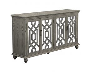 4-Door Transitional Accent Cabinet in Antique White