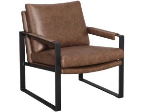 Rosalind Accent Chair in Umber Brown and Gunmetal