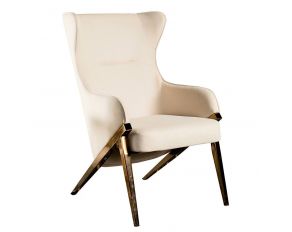 Upholstered Accent Chair in Cream And Bronze