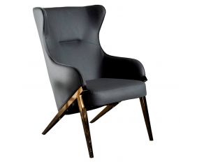 Upholstered Accent Chair in Slate And Bronze
