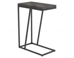 Chevron Rectangular Accent Table in Rustic Grey