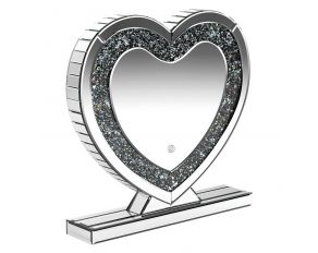 Heart Shape Table Mirror in Silver