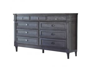 Alderwood 9 Drawer Dresser in French Grey