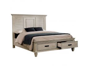 Franco California King Storage Bed in Antique White