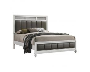 Barzini King Upholstered Panel Bed in White