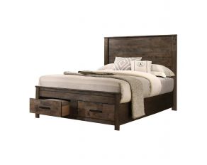 Woodmont King Storage Bed in Rustic Golden Brown