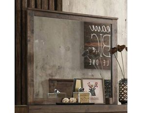 Woodmont Rectangle Mirror in Rustic Golden Brown