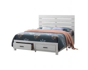 Brantford King Storage Bed in Coastal White