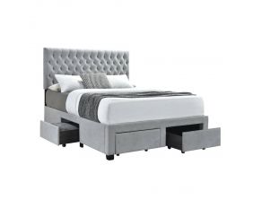 Soledad Queen 4 Drawer Button Tufted Storage Bed in Beige