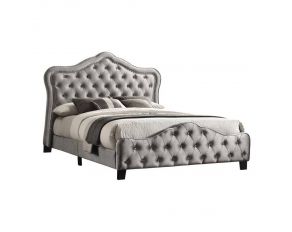 Bella King Upholstered Bed in Silver Grey