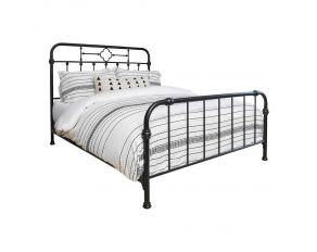 Packlan King Metal Panel Bed in Matte Black