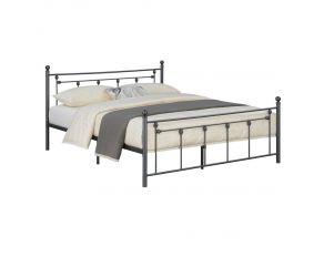 Canon Queen Metal Panel Bed in Gunmetal