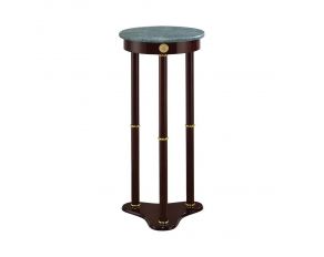 Edie Round Marble Top Accent Table in Merlot