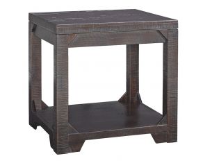 Ashley Furniture Rogness Rectangular End Table in Rustic Brown