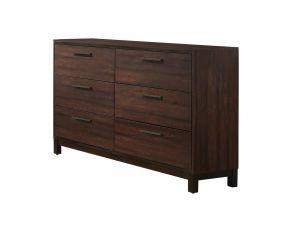 Coaster Edmonton Dresser with Six Dovetail Drawers in Rustic Tobacco/ Dark Bronze