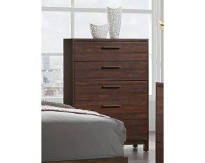 Coaster Edmonton Chest with Five Dovetail Drawers in Rustic Tobacco/ Dark Bronze