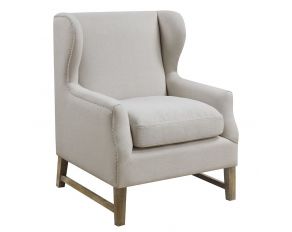 Wing Back Accent Chair in Cream