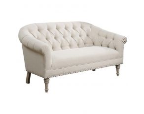 Coaster Traditional Settee with Tufting and Pleated Roll Arms