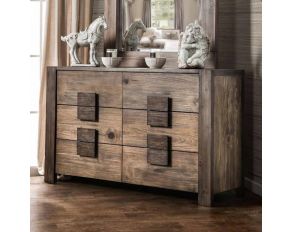 Furniture of America Janeiro Dresser in Rustic Natural Tone Finish