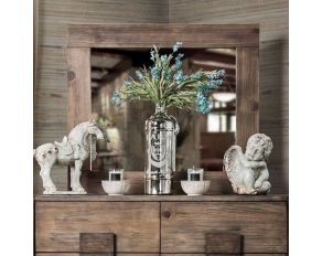 Furniture of America Janeiro Mirror in Rustic Natural Tone Finish