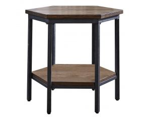 Ultimo Hexagon End Table in Mocha