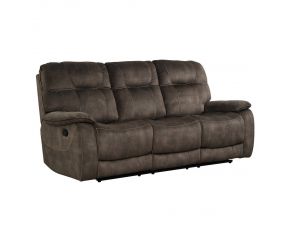 Cooper Manual Triple Reclining Sofa In Shadow Brown