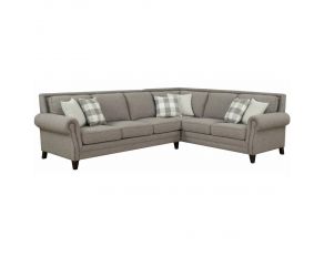 Willow Creek 2 Piece Sectional with 6 Pillows in Grey