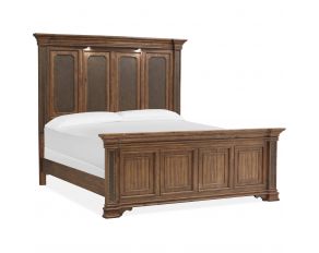 Lariat California King Panel Bed in Roasted Pecan Saddle Brown