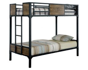 Furniture of America Clapton Twin/Twin Bunk Bed in Black