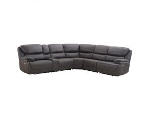 Plaza 6 Piece Power Reclining Sectional in Smoked Grey