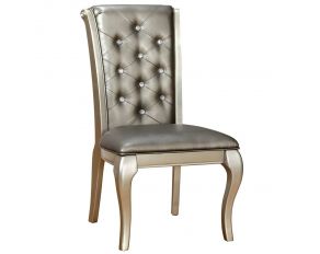 Furniture of America Amina Side Chair in Silver Finish - Set of 2