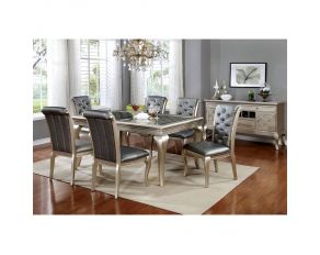 Furniture of America Amina Dining Table in Silver Finish