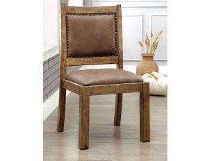 Furniture of America Gianna Side Chair in Rustic Pine Finish - Set of 2