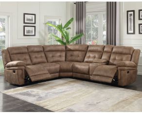 Anastasia 3 Piece Manual Reclining Sectional in Cocoa