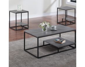 Macon 3 Piece Cocktail Table Set in Grey