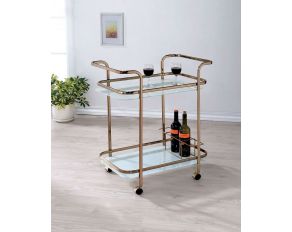 Furniture of America Tiana Serving Cart in Champagne