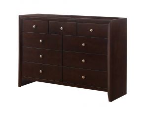 Evan 9 Drawer Dresser in Brown