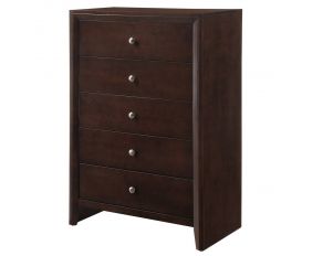 Evan 5 Drawer Chest in Brown