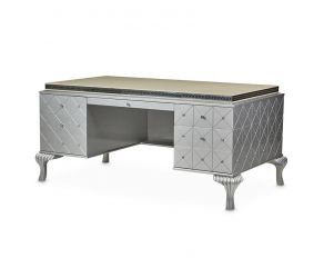 AICO Hollywood Swank Desk in Pearl Caviar