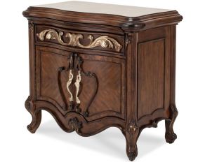 AICO Platine de Royale Nightstand in Light Espresso