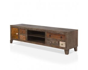 Saffronwald 5 Drawer Media Console in Multi Brown