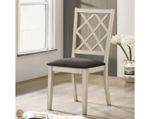 Haleigh Set of 2 Side Chairs in Antique White Gray