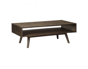 Ashley Furniture Kisper Rectangular Cocktail Table in Dark Brown