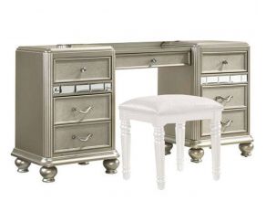 Kaleidoscope Vanity Desk Base With Center in Platinum