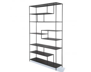 Crossings Serengeti Bookcase in Sandblasted Fossil Grey