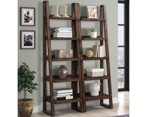 Tempe Pair of Etagere Bookcases in Tobacco