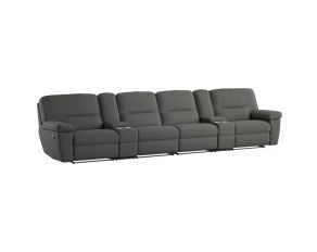 Alberta 6 Piece Reclining Sectional Sofa in Charcoal Gray