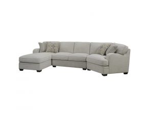 Analiese 3 Piece Sectional with Left Arm Facing Chaise and 4 Pillows in Cream