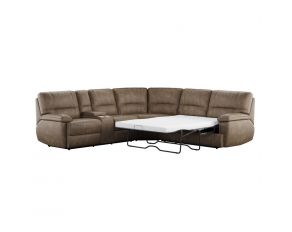 Aurora 3 Piece Full Sleeper Sectional in Brown